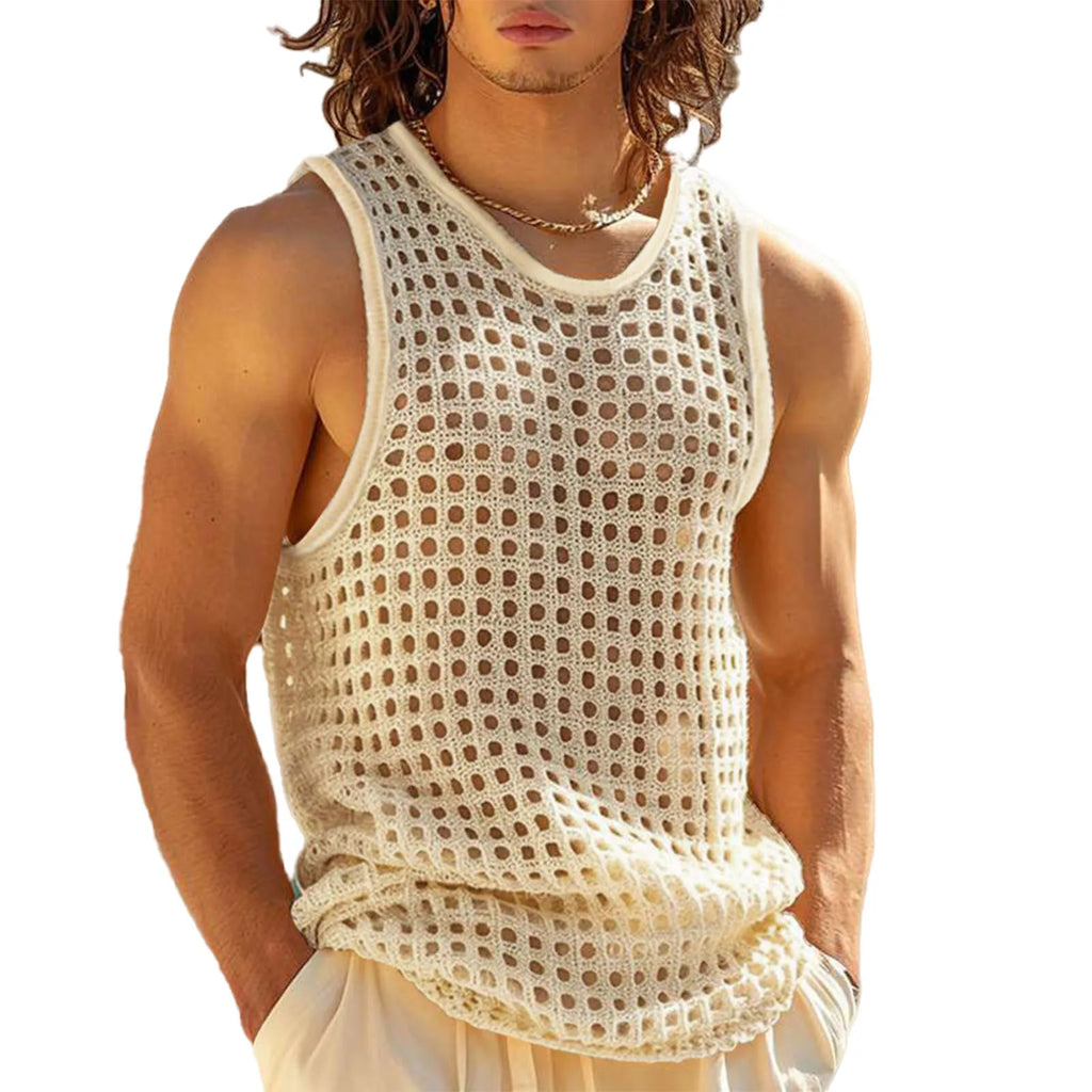 Men's Hollow-Out Tank – Breathe summer with total lightness…
