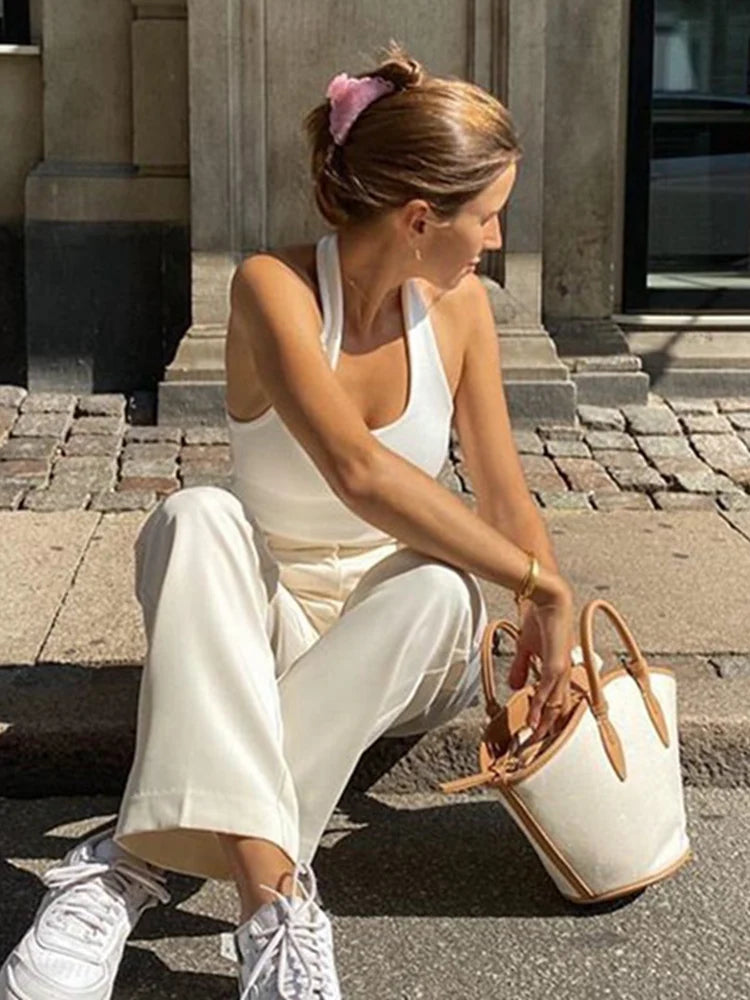 Crop Top Halter highlights elegance