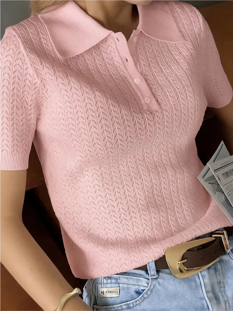Tornova Knit Polo Tee Conforto sem abrir mão do estilo